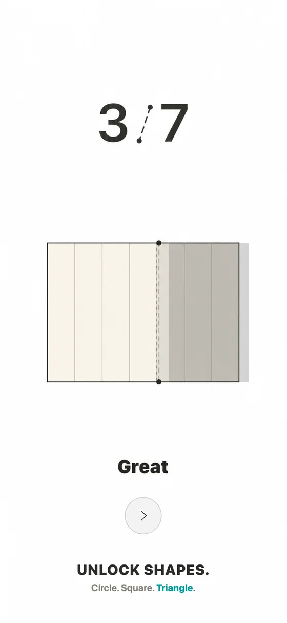 Tenzen rectangle puzzle demonstrating unlockable shapes